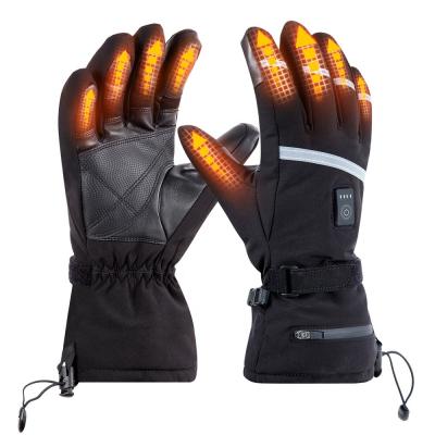 China 7.4V Lithium USB Electric Battery Rechargeable Heated Ski Gloves Man With 3 Level Temperature Control for sale