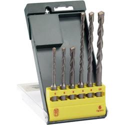 China 6PCS SDS Plus Hammer Drill Bit Set with Straight Tipped Sandblated for sale