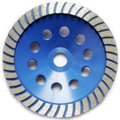China Cold Press Single Turbo Diamond Cup Grinding Wheel For Concrete Blue Color for sale
