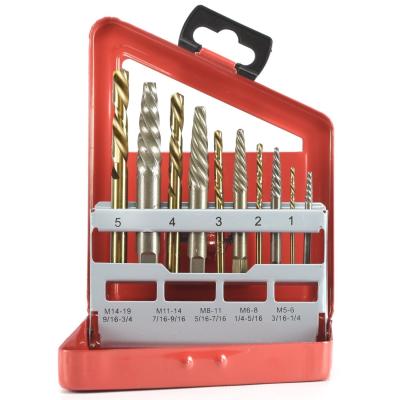 China 10pcs Screw Extractor And Cobalt Left Hand Drill Bit Set For Broken Bolt for sale