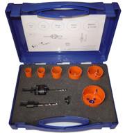 China Orange Color Bi Metal Hole Saw Kit 9 Pieces , Metal Hole Cutting Tools for sale