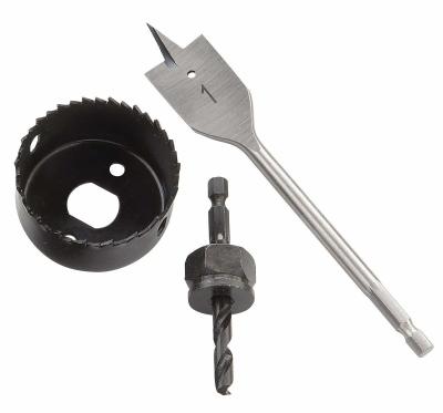 China Hole Saws Kit With Flat Drill Bits And Hole Cutter For Door Lock Installation for sale