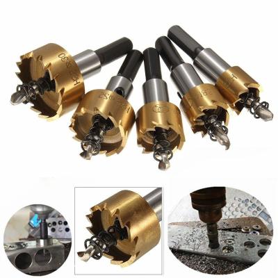 China 5pcs HSS Hole Saw Drill Bit Set / HSS Hole Cutter Kit With Ti-Coated Surface for sale