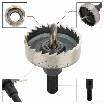 China 45mm HSS Hole Saw Drill Bit For Stainless Steel , Metal Hole Cutting Tools for sale