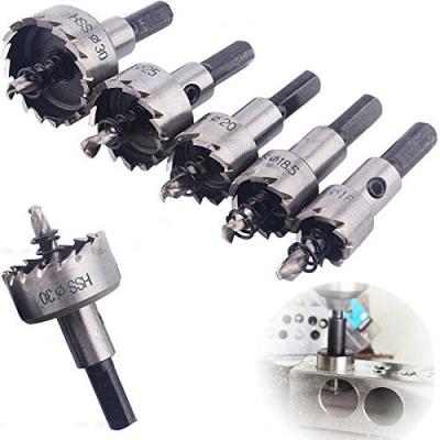 China 6 Pcs HSS Hole Saw Drill Bit Kit For Stainless Steel / Aluminum 12mm-22mm Size for sale