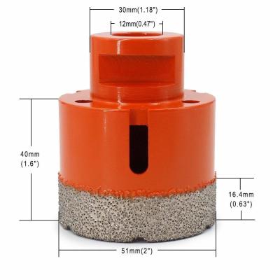 China Vacuum Brazed Diamond Core Drill Bit 2 Inch Diameter For Concrete / Granite for sale