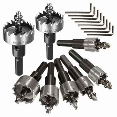 China 8pcs HSS Hole Saw Drill Bit Set For Metal , High Speed Steel HSS Hole Cutter for sale