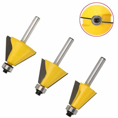 China Yellow Color Woodworking Router Bits / Chamfer Edge Forming Router Bits 1 / 4