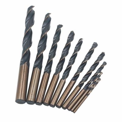 China DIN338 High Speed Steel HSS Drill Bits Fully Ground Black / Gold Surface For Metal for sale