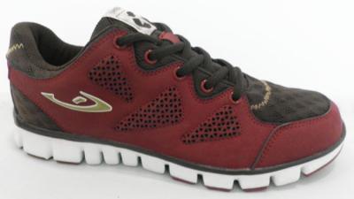 China Dark Red Sketcher Sport Shoes , PU Mesh Sports Shoes Sneakers for sale