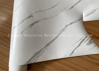 中国 White Marble Design PVC Membrane Film Roll For Cabinet Door Decoration 販売のため