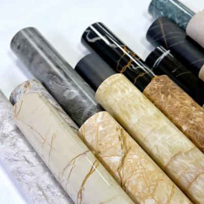 China Marble Effect PVC Decorative Film Roll For Furniture Countertop Waterproof for sale