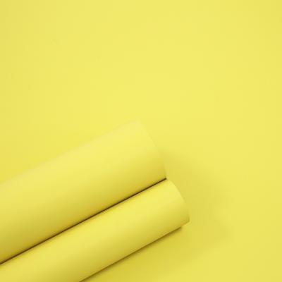China Yellow Color PVC Decorative Film Super Matte For Bedroom Cabinet Doors for sale
