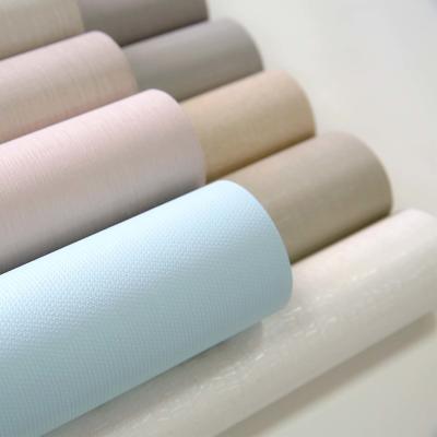 China Diseño de textura parecida a la de la tela en papel de aluminio decorativo de PVC para cubiertas de muebles en venta