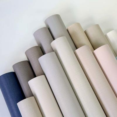 China Rollo de papel decorativo de PVC para superficie de muebles, diseño en relieve de tejido en venta