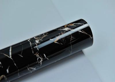 中国 3d紫外線大理石シートの設計台所卓上装飾的なポリ塩化ビニールは黒い金を失敗させる 販売のため