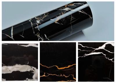 China Abrigo de mármol del vinilo de la decoración del granito del PVC del negro auto-adhesivo casero de la película para las encimeras en venta