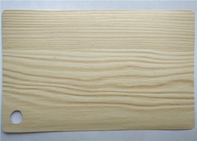Chine La cuisine de porte de feuille en cpv de presse de membrane a enveloppé la texture en bois de Cabinet à vendre