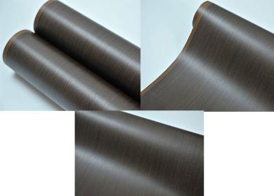 China Emboss Pvc 3D de membrana de papel rollo negro de madera de grano 1400 mm de ancho en venta