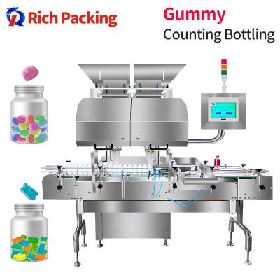 China Gummy Counting Machine Automatic Packing Filling Bottling Sugar Pectin Oiled Candy for sale
