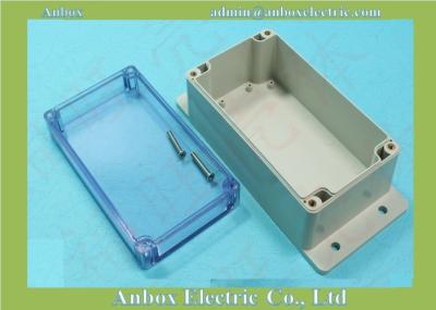 China 195*90*60mm clear lid plastic waterproof box with wall mount flange for sale