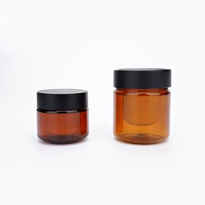 China 50g 30g Amber Cream Jars , Makeup Remover Jar With Screw Cap for sale