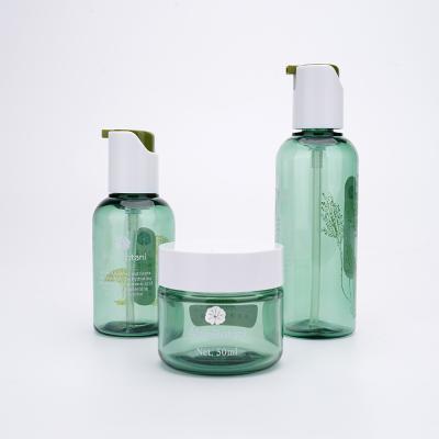 China Moisturizing Plastic Cosmetic Packaging 50ml Rotary Pump Skincare Cream Jar for sale