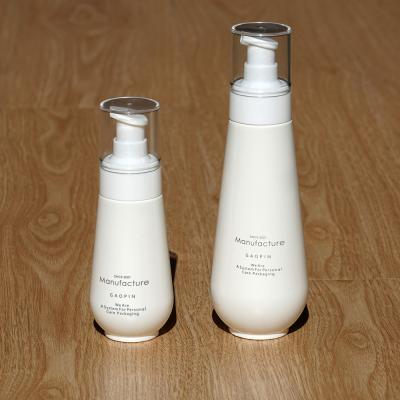 China Cosmetic 100ml 150ml Plastic Lotion Bottle White PETG Cream Skincare Bottle Set for sale