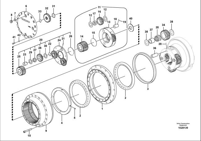 EC290 Reduction Gearbox Technical Drawing