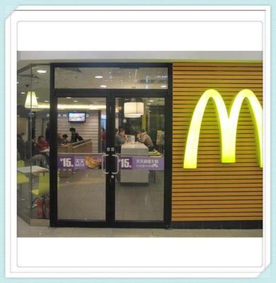 China Frictionless Schwarz UPVC Doppelt Türen für Macdonald zu verkaufen
