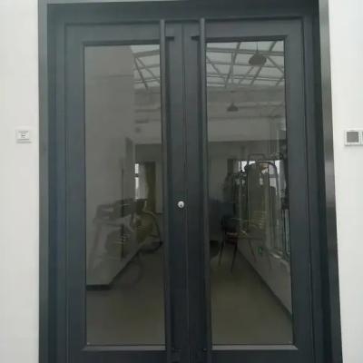 China OEM UPVC Aluminium Dubbele deuren 1,2 mm Dikte Te koop