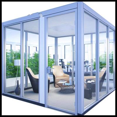 China Commercial Rectangular Sound Proof Glass Partition Demountable Odm for sale