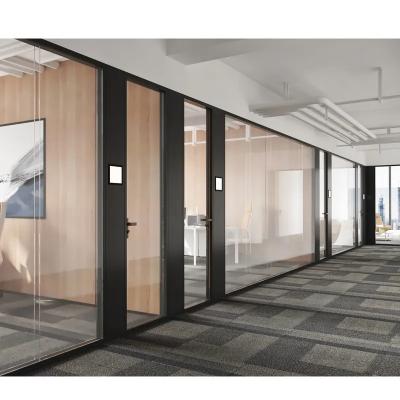 China ODM Frosted Glass Internal Glazed Partitions Wall For Commercial Soundproof for sale