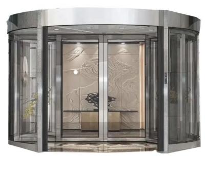 China Revolve Automatic Revolving Door with 10 12MM Tempered Glasses and Stainless Steel Door Frame à venda