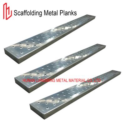 China Q195 Q235 Scaffolding Metal Planks 250*40mm BS1139 Scaffold Steel Plank for sale