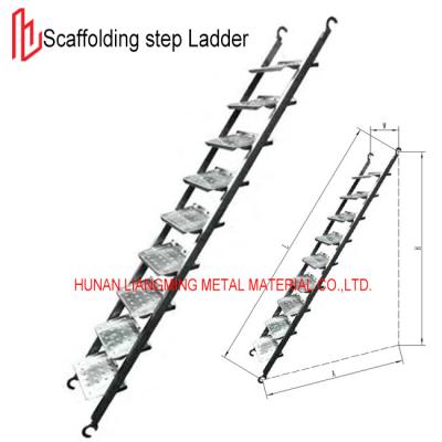 China Escaleras de andamiaje de acero carbono HDG Escaleras de andamiaje de acero Q235 con ganchos en venta