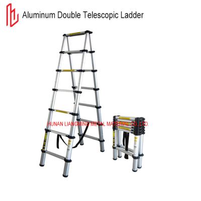 China Aluminium 6063 Double Telescopic Ladder 150kg Max Loading 1.5m - 7.0m Length for sale