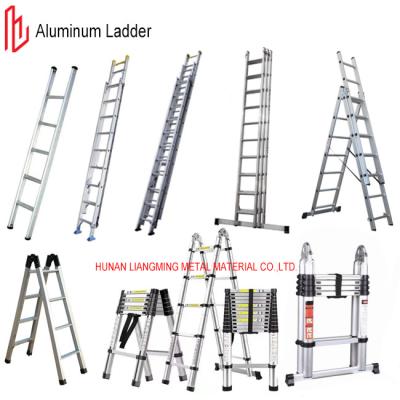 China 1m - 12m 6063 Aluminum Straight Ladder Max Loading Capacity 150kg For Home for sale