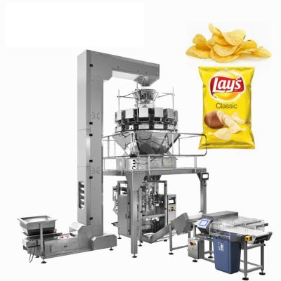 China 14 Multihead Check Weigher Mental Detector Pillow Bag Snacks Date Packaging Machine for sale