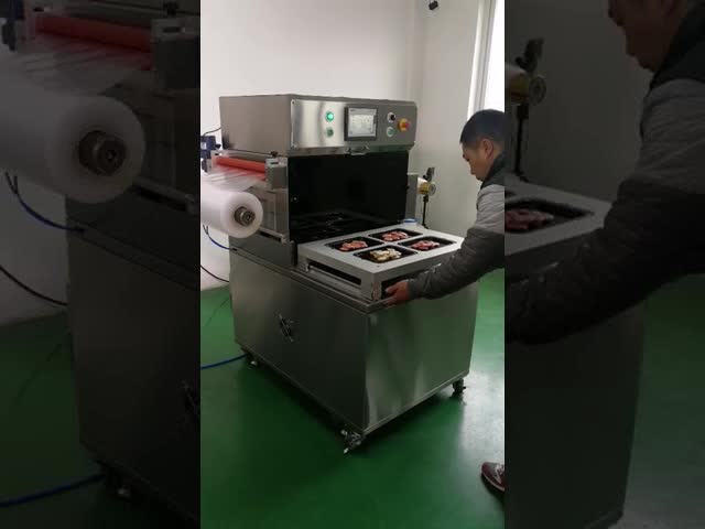 100m3 H Food Tray Sealing Machine Meal 450KG Vacuum Skin Packing Machine