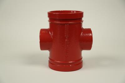 China Anti Corrosion 4 Way Tee Pipe Fitting Red Color for sale