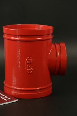 China Sample Freely Grooved Tee Fittings With 362 PSI End Pressure Rating / Epoxy Painting for sale