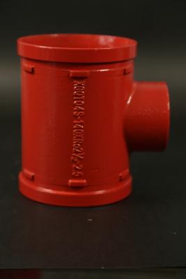 China High Temperature Grooved Tee Fittings 200 Degree End Pressure Rating 362 PSI Casting for sale