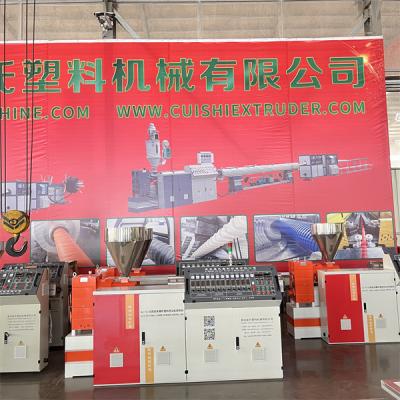 China Rigid PVC Conical Screw Extruder, Plastic Twin Screw Machine Te koop