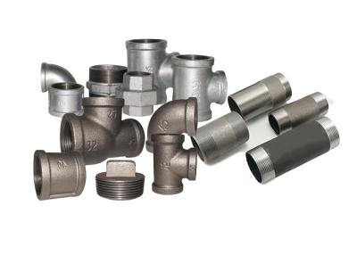 China BSP NPT Black Malleable Pipe Fittings / Steel MI GI Galvanized Iron Fittings for sale