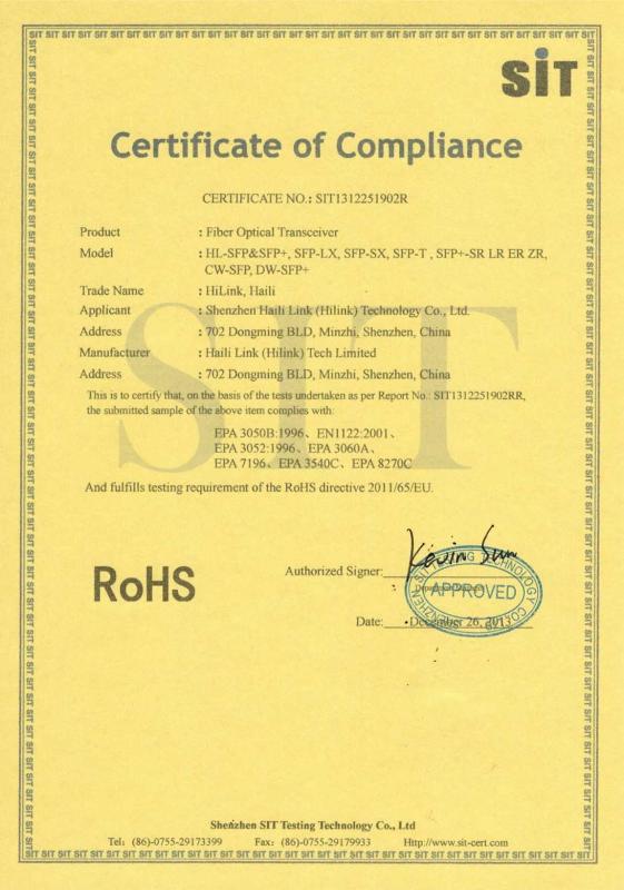 ROHS - Shenzhen HiLink Technology Co.,Ltd.