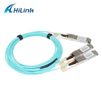 China QSFP56 200G To 2xQSFP56 AOC Active Optical Cable 1 - 50m For Data Centers / Cloud Networks for sale