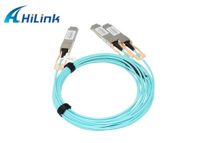 China QSFP AOC Optical Active Cable 200G QSFP56 To 2 X QSFP28 AOC Ethernet Cable for sale