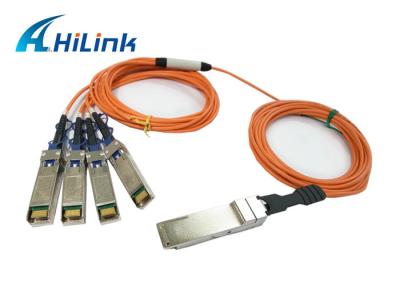 중국 뜨거운 Pluggable QSFP 광케이블 QSFP-4X10G-AOC2M 에너지 절약 Hilink 상표 판매용