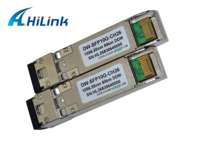 China DWDM 10GB SFP+ Module Fiber Optic Transceiver CH26 EML Transmitter SMF Cable Type for sale
